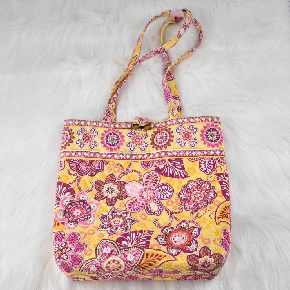 Vera Bradley Quilted Pink and Yellow Floral Tote